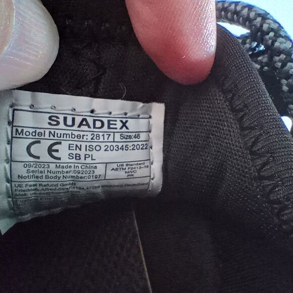 Men's Saudex 2718 Black Steel Toe Work Shoes. EU 46 US 13 Safety Lightweight - Picture 4 of 6